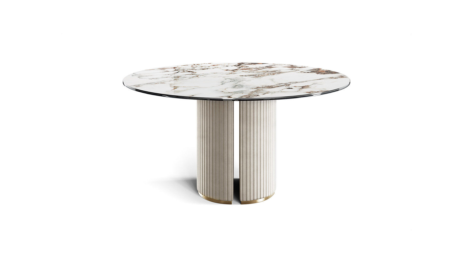 Plisse Leather round Ceramics